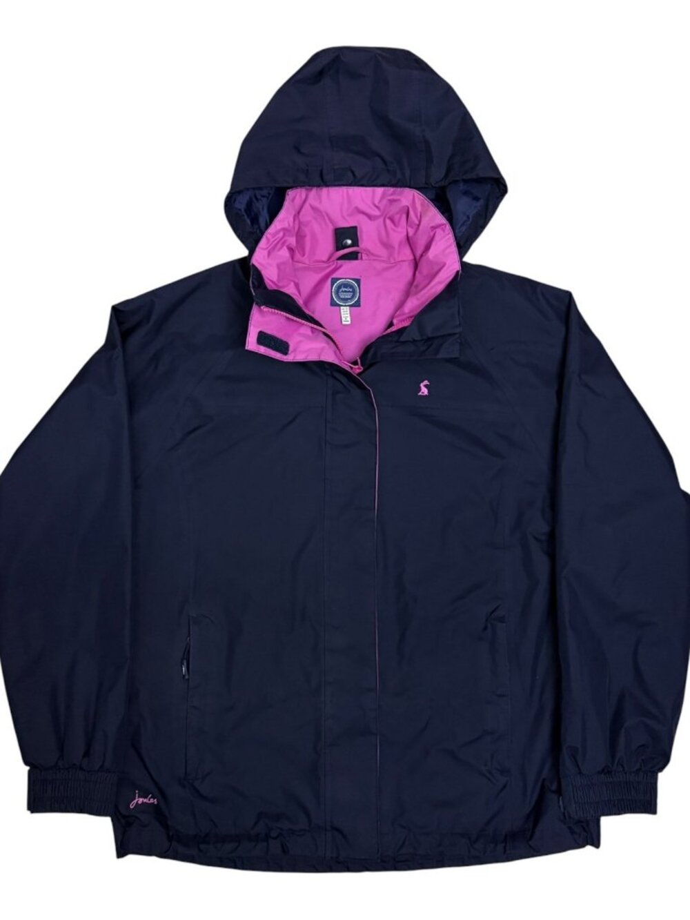 JOULES Waterproof Rain Jacket Designer Windbreaker Blue Coat Womens Large
